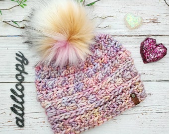 The Anneliese Beanie Crochet PATTERN | Super Bulky Hat Tutorial | Digital Download PDF File | ChunkyBeanie Pattern