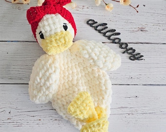 Crocheted Della the Duck Snuggler