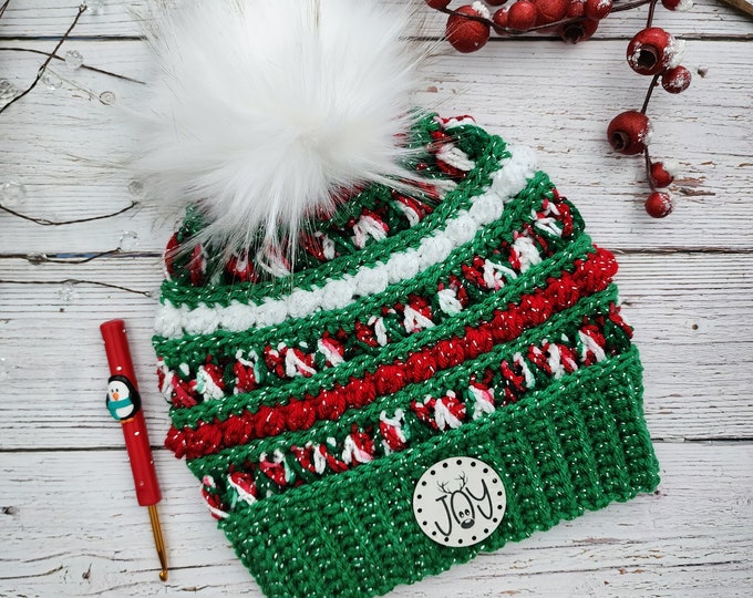 Featured listing image: Snow Kissed Beanie Crochet Pattern