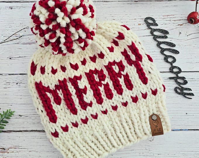 Featured listing image: Hand Knit Luxury Christmas Beanie