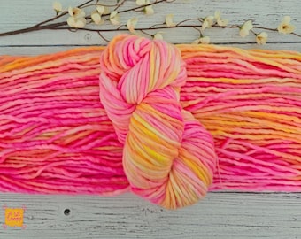 Hand-Dyed Super Bulky Superwash Merino Wool Yarn: Blooming Lantana