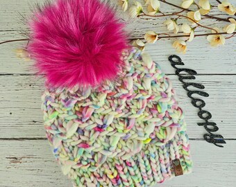 Hand Knit Luxury Scallop Shell Beanie - Ready to Ship