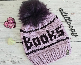 Hand Knit Luxury Books Beanie