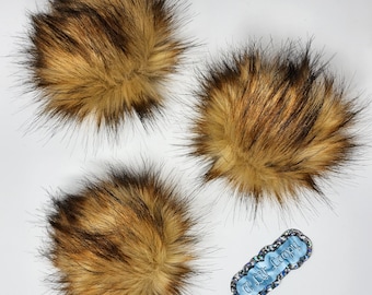 Ginger Faux Fur Pom Pom, Auburn Fur Pom