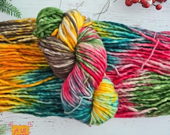 Hand-Dyed Super Bulky Yarn in Fruitcake
