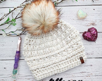 The Anneliese Beanie Crochet PATTERN | Super Bulky Hat Tutorial | Digital Download PDF File | ChunkyBeanie Pattern