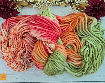 Hand-Dyed Superwash Merino Wool Yarn: Apple Orchard