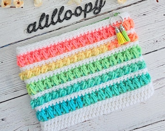 Crochet Snow Kissed Zipper Pouch