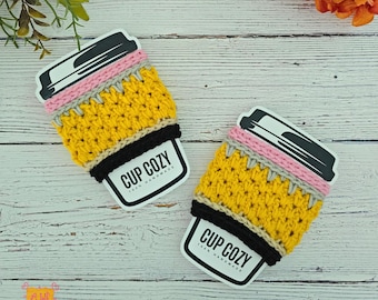 Funda de ganchillo para portalápices / Funda para taza de café para la vuelta al cole