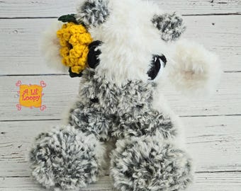 Crocheted Fluffy Highland Cow Snuggler