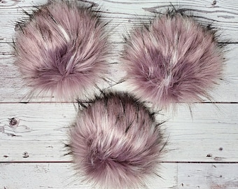 Dusty Mauve Faux Fur Pom Pom