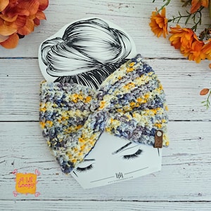 Schema per fascia all'uncinetto: scaldaorecchie Ravencraft, fascia per capelli testurizzata (download immediato in PDF)