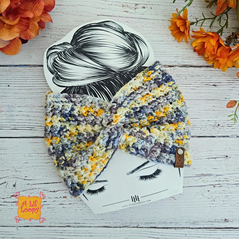 Patrón de diadema de crochet: Calentador de orejas Ravencraft, pañuelo texturizado (PDF de descarga instantánea) imagen 1
