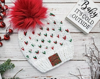 Handmade Toddler Classic Little Hearts Beanie -  READY TO SHIP