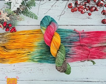 Hand-Dyed Worsted Weight Merino Wool Yarn: Fruitcake  (218 yards)