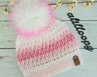 Women's Pink Winter Hat - Ready to Ship