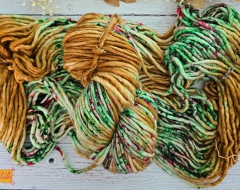 Hand-Dyed Superwash Merino Wool Yarn: Gingerbread House Christmas Colorway