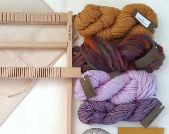 Kit Start_ Telaio a cornice/filati arcobaleno viola