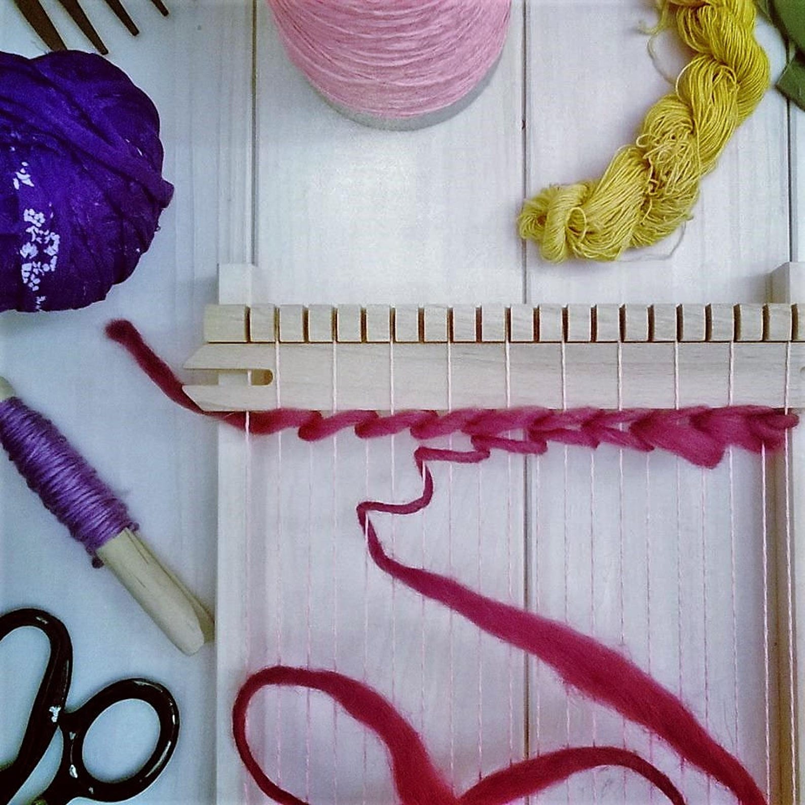 Kit Tessitura Per Principianti JMIATRY - Telaio In Legno 40x30cm Con Accessori Per Lavori A Maglia - Foto 10