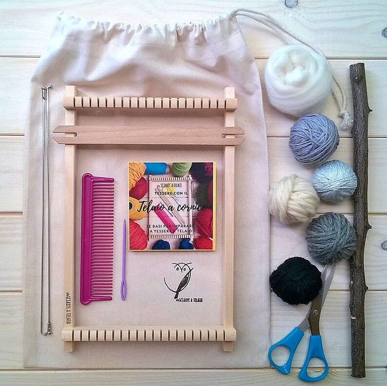 Kit Tessitura Per Principianti JMIATRY - Telaio In Legno 40x30cm Con Accessori Per Lavori A Maglia - Foto 12