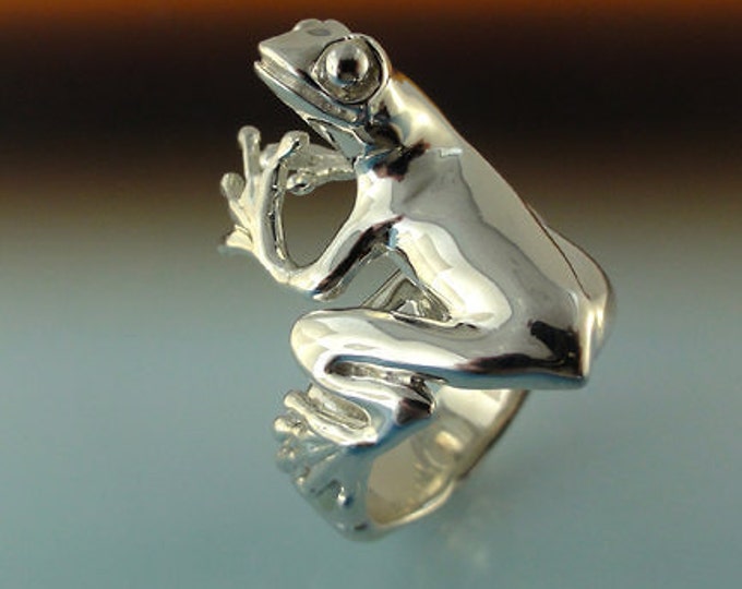 Peanut...sterling Silver Tree Frog Ring, Frog Ring, Treefrog Ring, Tree