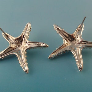 Starfish Post Earrings in Sterling Silver or Sea Star Earrings Very Elegant image 5