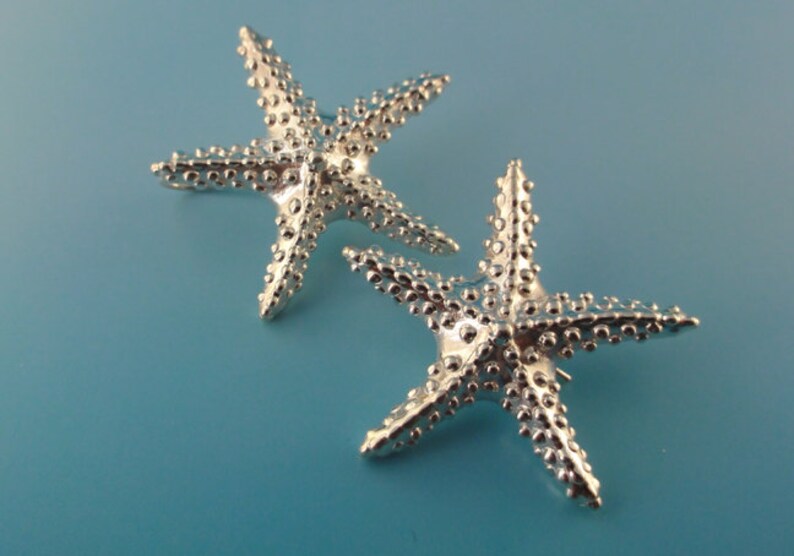 Starfish Post Earrings in Sterling Silver or Sea Star Earrings Very Elegant image 4