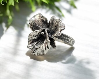 Cattleya Floral Sterling Silver Anniversary Bridesmaid Statement