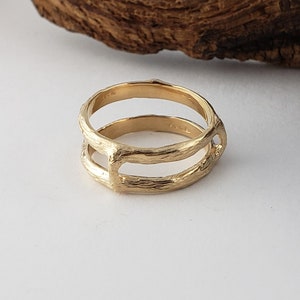 Twig and Branch Ring Guard in Solid Gold by DV Jewelry Designs