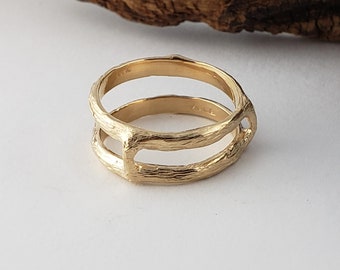 Twig and Branch Ring Guard in Solid Gold by DV Jewelry Designs