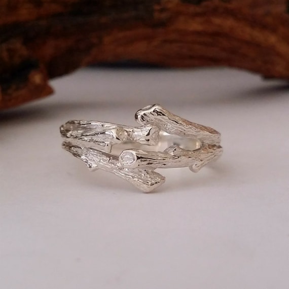 Unisex Jewelry - Solid Gold Branch Twig Wedding Band by DV Jewelry Designs