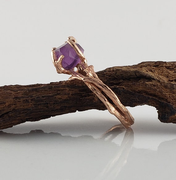raw amethyst ring