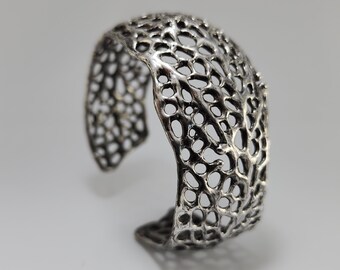 Sea Fan Coral Cuff Bracelet - Ocean Beach Jewelry Hand-sculpted Jewelry by DV Jewelry Designs