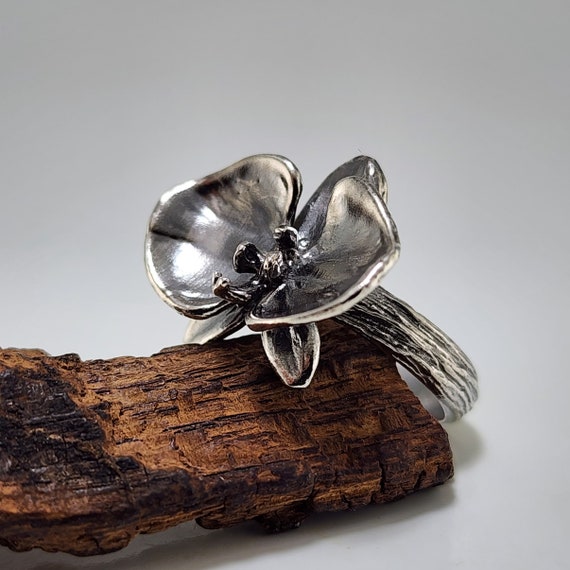 Unique Phalaenopsis Orchid Promise Ring for Bridesmaid or Anniversary Gift