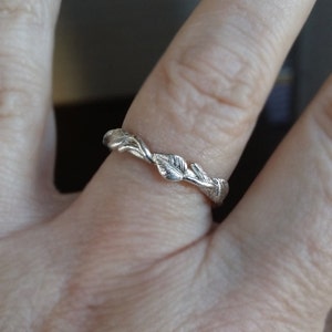 14k or 18k Twig Wedding Band, Leaf and Vine Eternity Ring, Anniversary Gift by Dawn Vertrees image 2