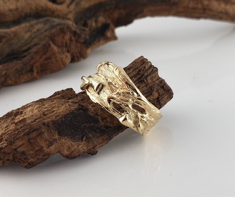 Branch Wedding Band, Wide Unisex Wedding Band, Twig Ring, Available in Gold by Dawn Vertrees Jewelry image 3
