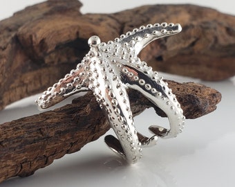 Sterling Silver Starfish Ring, Ocean Ring, Beach Jewelry, Starfish Ring, by DV Designs