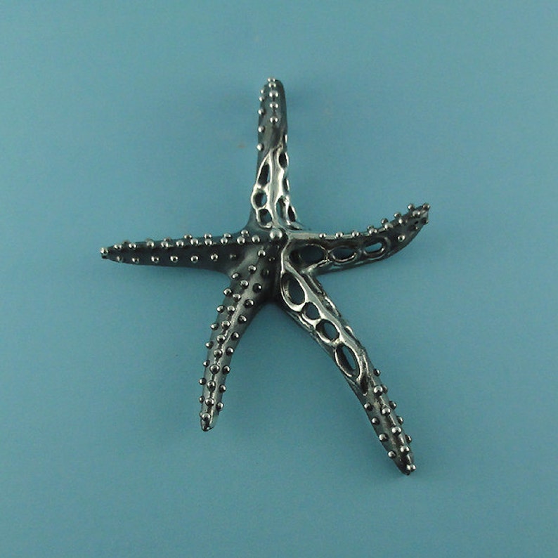Sterling Silver Fusion Starfish and Sea Fan Coral Pendants Great Sea Life Beach Jewelry