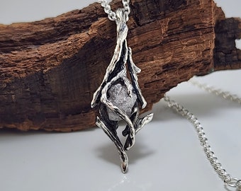 Raw Rough Diamond Sterling Silver Twig Style Pendant - One of a Kind Diamond, Gemstone Pendant by DV Jewelry Designs