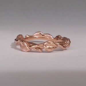 14k or 18k Twig Wedding Band, Leaf and Vine Eternity Ring, Anniversary Gift by Dawn Vertrees image 3