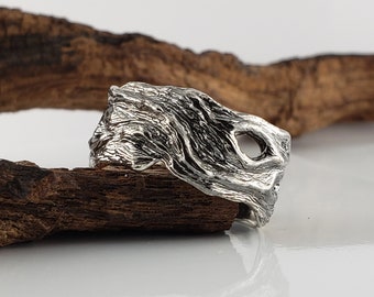 Driftwood Inspired Wedding Band, Silver or Gold , Wide Wedding Band, Men's Twig Ring, Twig Wedding Band by Dawn Vertrees