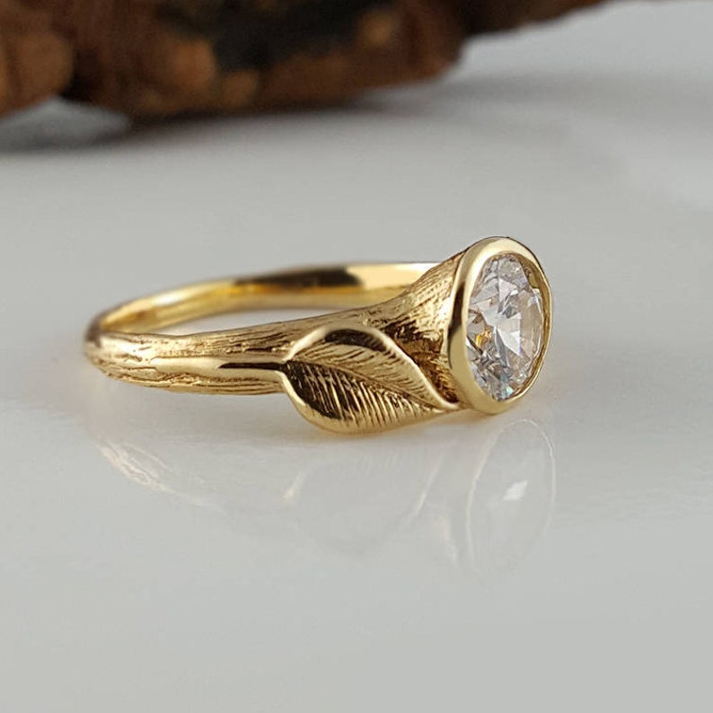 1ct Gold Round Moissanite Engagement Ring Forever One | Etsy