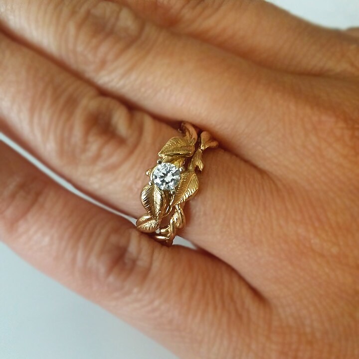 Gold Leaf Twig and Vine Bridal Set Hand Sculpted Twig With Etsy