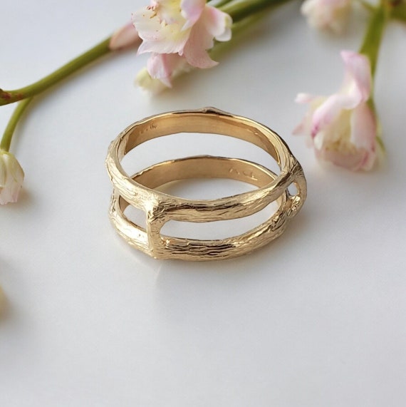 Twig and Branch Ring Guard in Solid Gold by DV Jewelry Designs