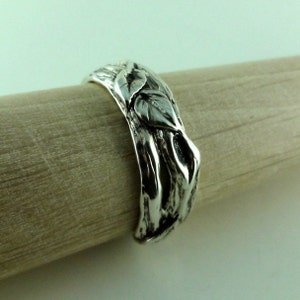 Sterling Silver Leaf & Twig Wedding Band, Tree Branch Ring, Leaf Ring, Twig Ring, Twig and Leaf Ring, Mens Wedding Band, Branch Band image 2