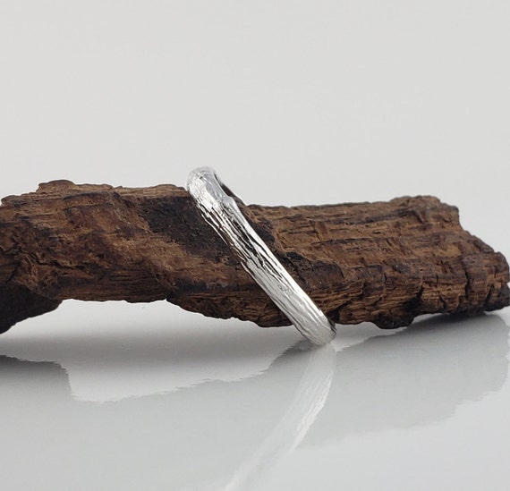 Twig Branch Wedding Band, Sterling Silver - Hand Sculpted Gold Wedding Ring by DV Jewelry Designs