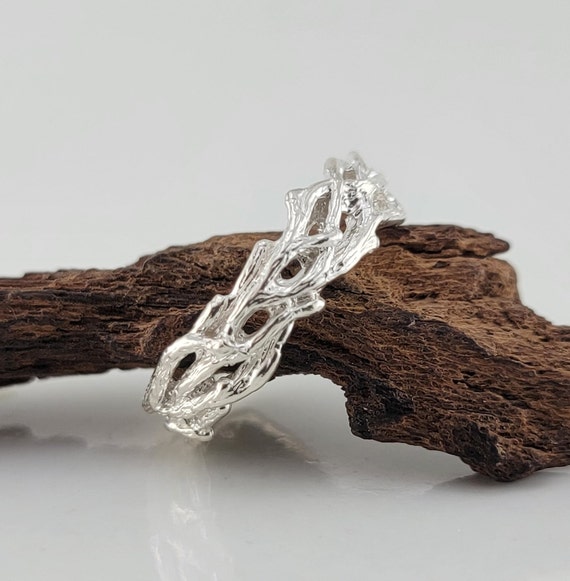 Twig & Branch Style Wedding Band - Unisex Statement Ring by DV Jewelry Designs