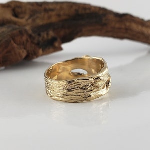 Branch Wedding Band, Wide Unisex Wedding Band, Twig Ring, Available in Gold by Dawn Vertrees Jewelry image 5