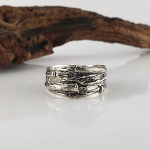 Branch Wedding Band, Wide Unisex Wedding Band, Twig Ring, Available in Gold by Dawn Vertrees Jewelry image 7