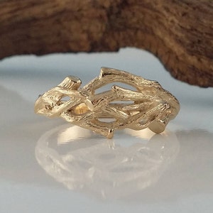 Twig Style Mens Wedding Band, Branch Engagement Ring, Hand sculpted by Dawn Vertrees Jewelry